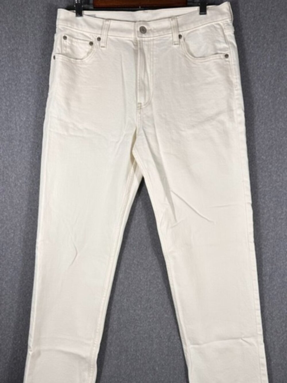 GAP 90s Straight High Rise Jeans Womens Sz 31/12R White Denim Button Zipper EUC